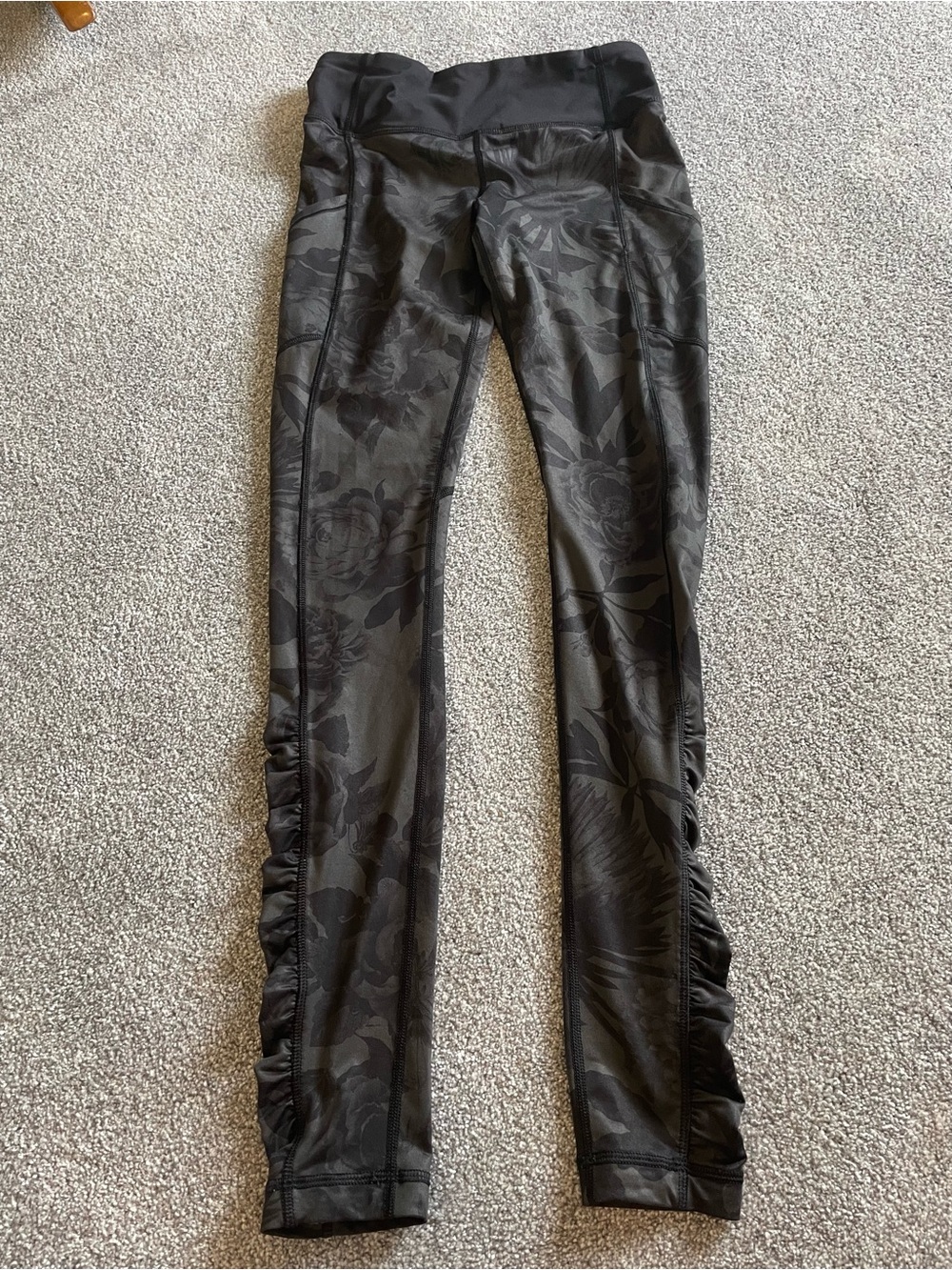 lululemon athletica Black Floral-Print High-Rise Leggings